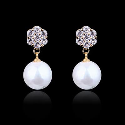 Round pearl long earrings - Image 3