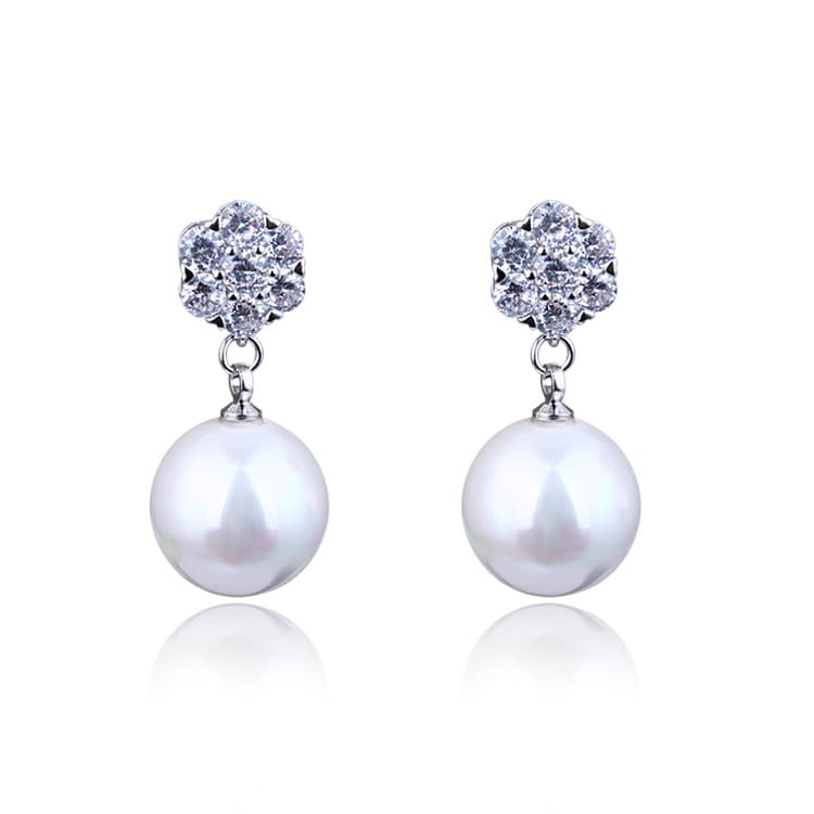 Round pearl long earrings - Image 6