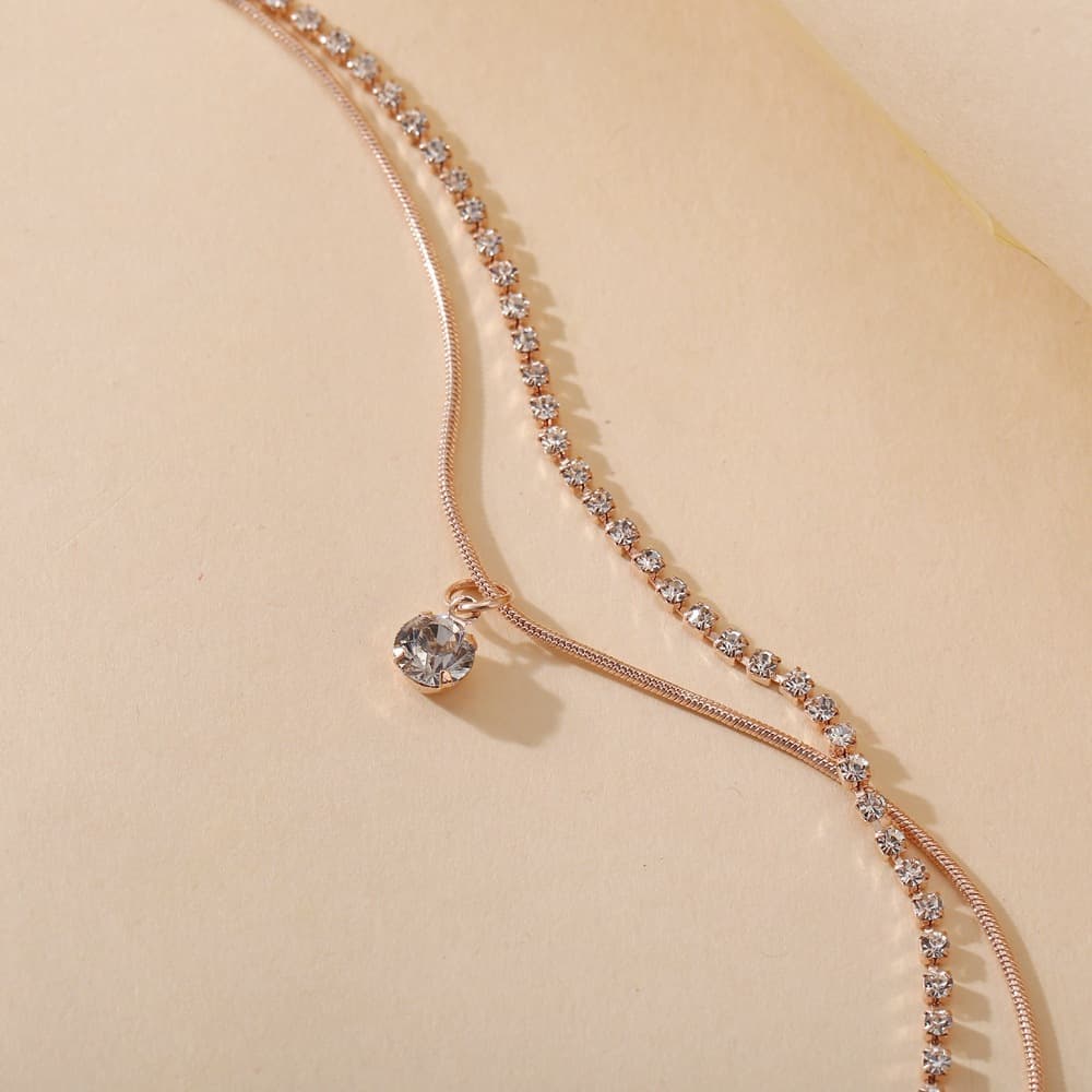 Double Layer Crystal Anklet Set - Image 3