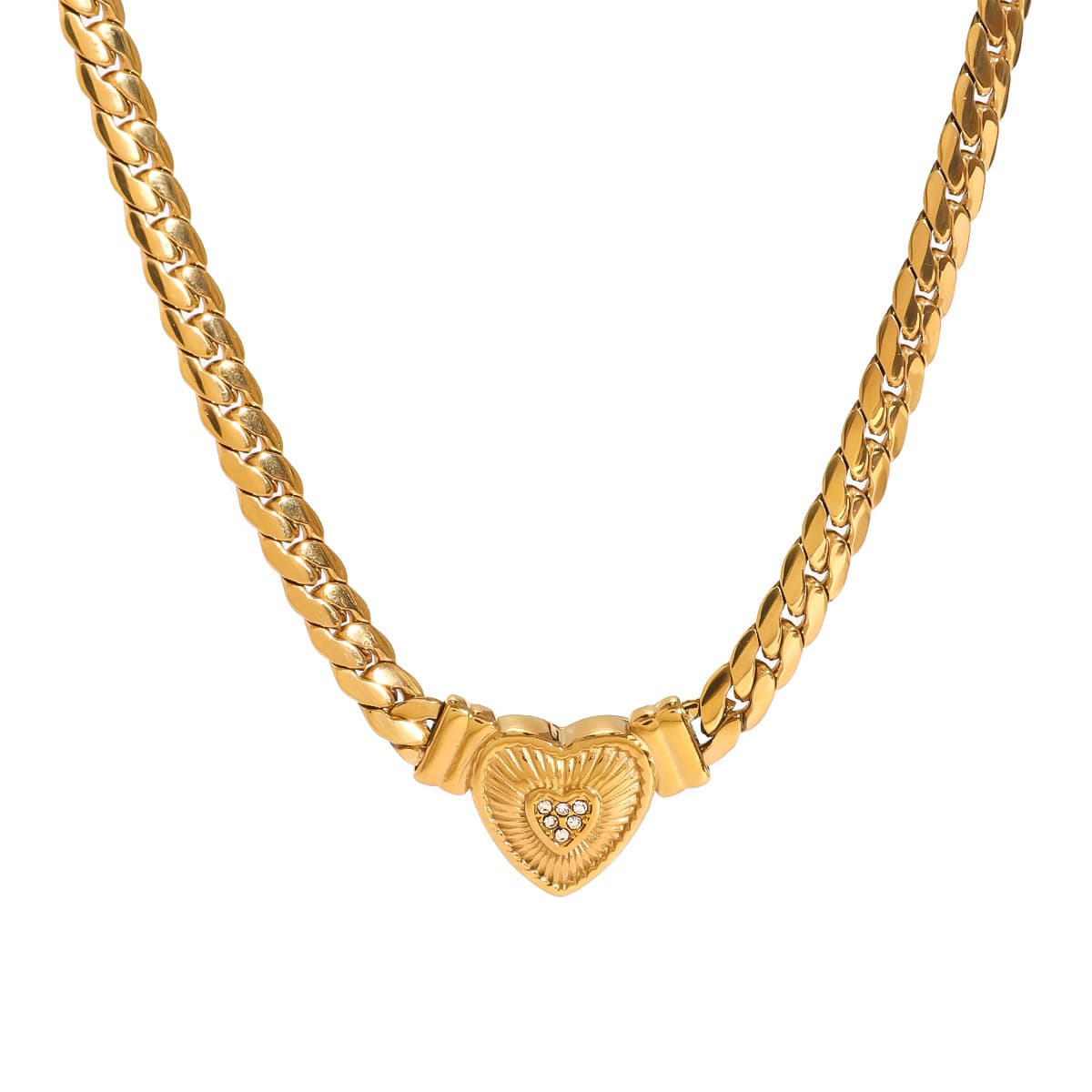 Gold Cuban Heart Necklace - Image 2