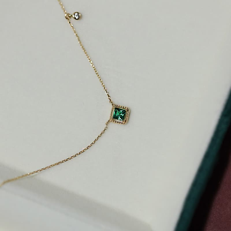 Emerald Dainty Necklace  - Image 3