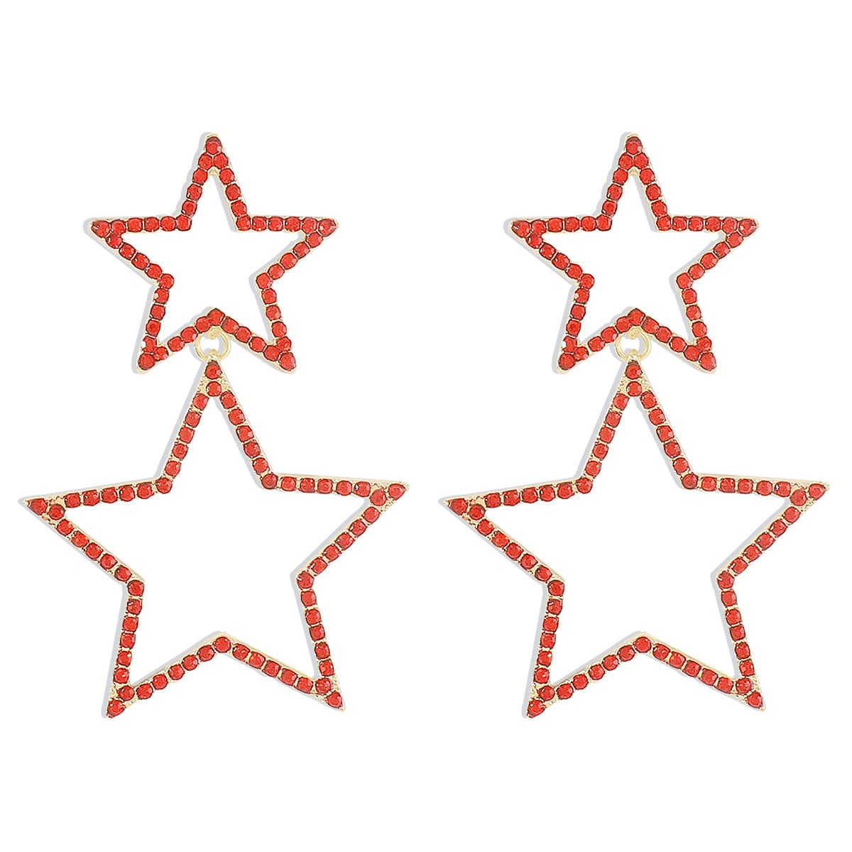 Rhinestone Star Double-layer Earrings - Image 2
