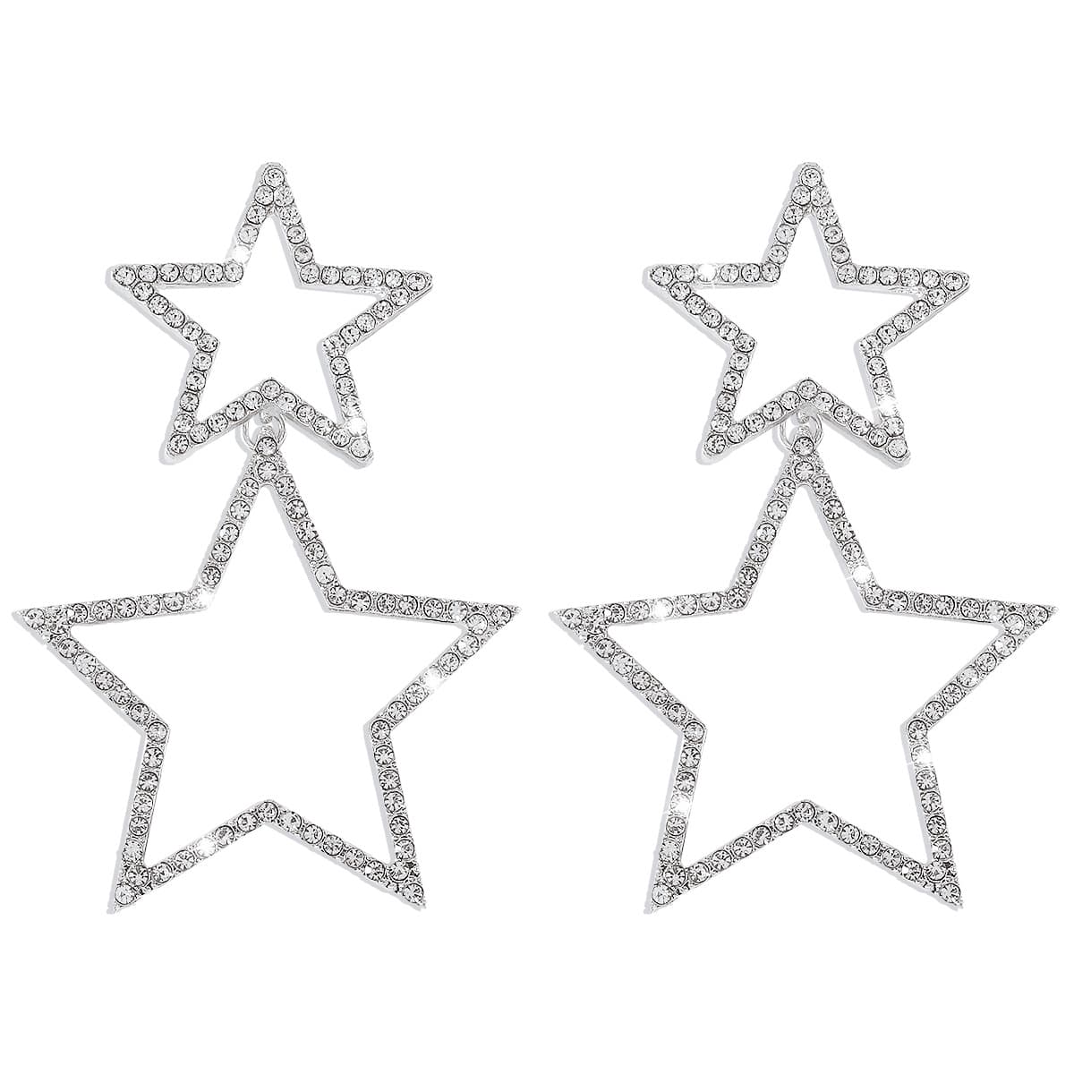Rhinestone Star Double-layer Earrings - Image 6