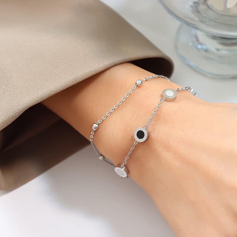 Two Tone Circle Bracelet - Image 2