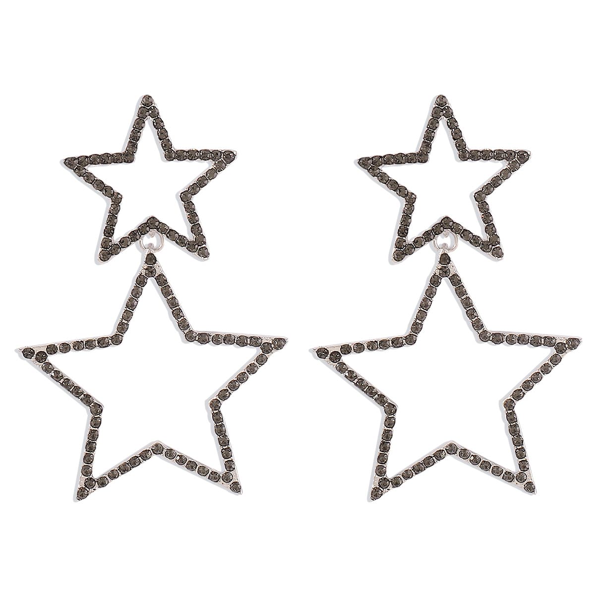 Rhinestone Star Double-layer Earrings - Image 4