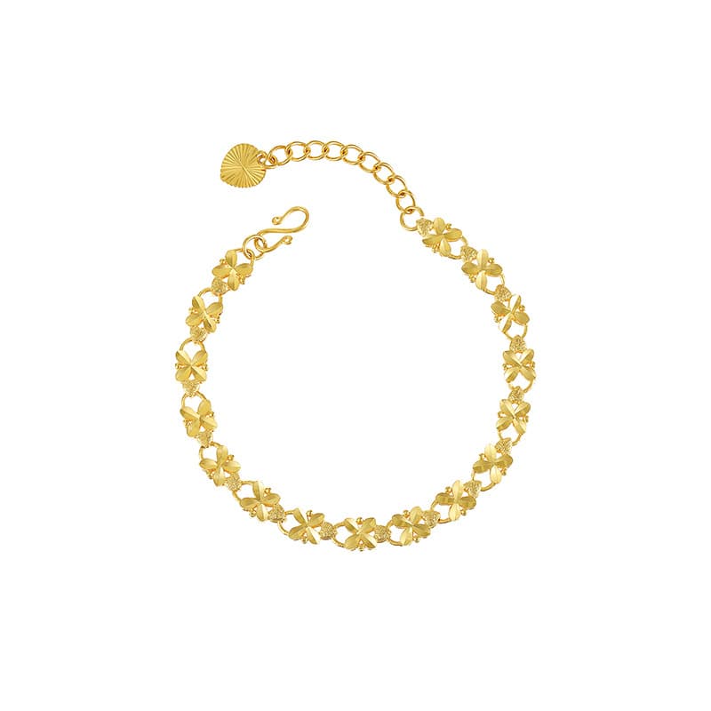 Women's Fashion Simple Retro Four Leaves Clover Bracelet - Image 3