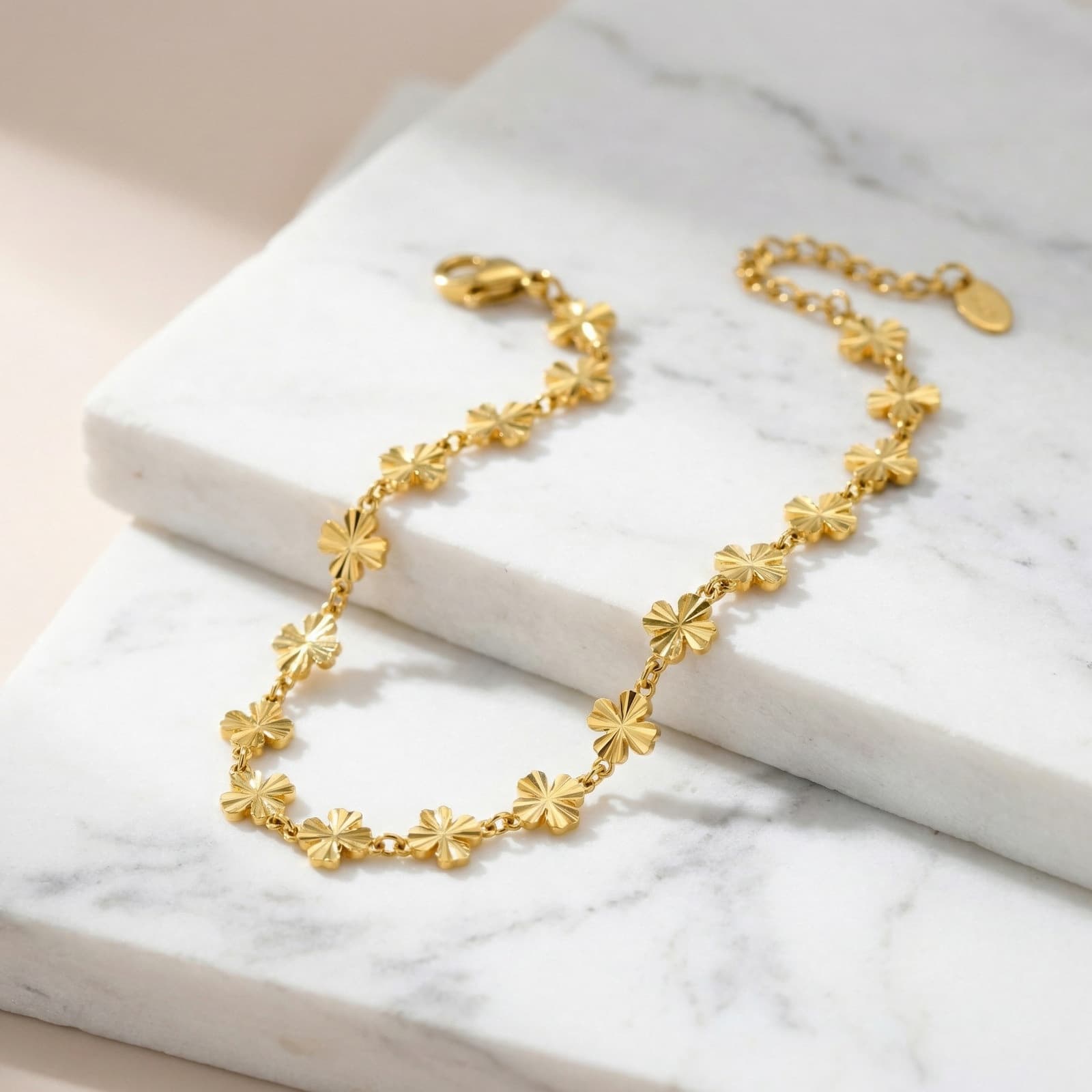Gold Flower Chain Anklet  - Image 4