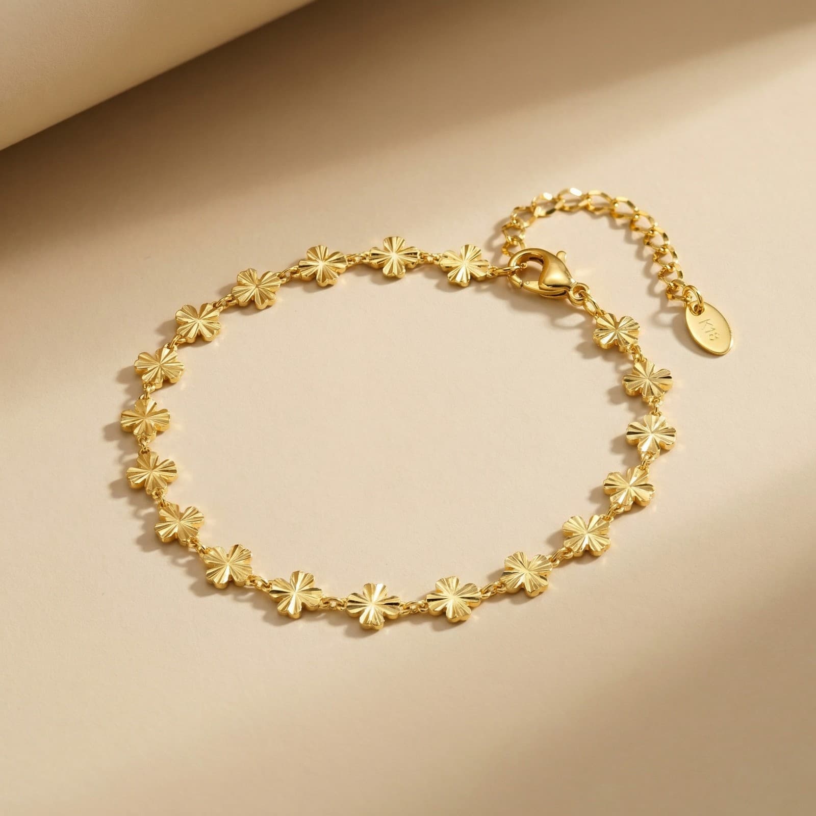 Gold Flower Chain Anklet  - Image 3