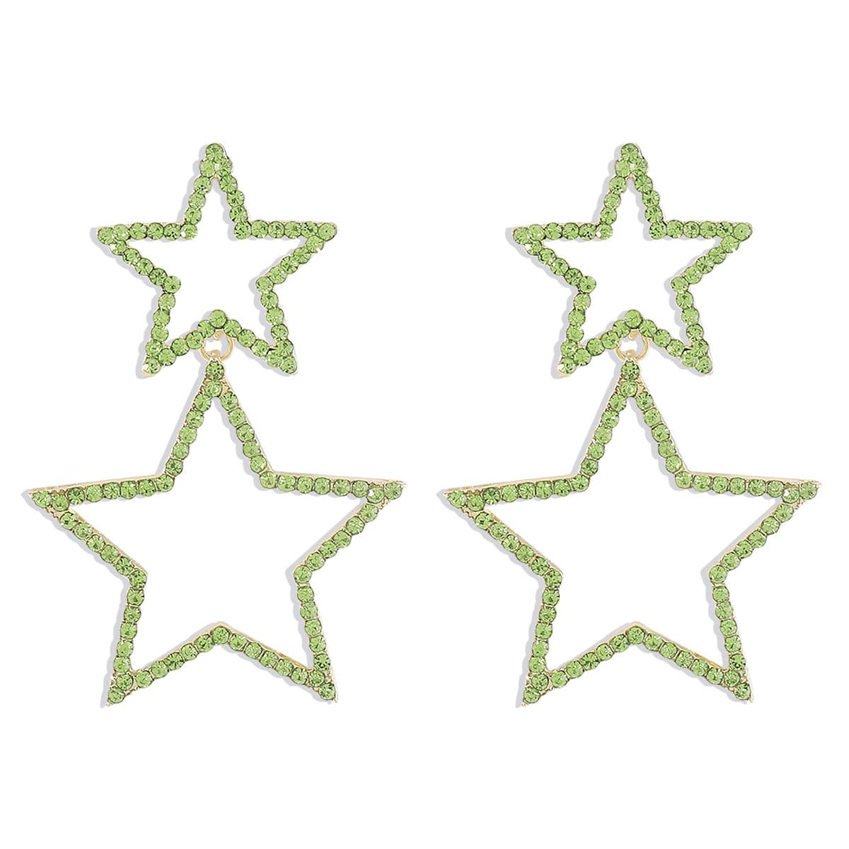 Rhinestone Star Double-layer Earrings - Image 5