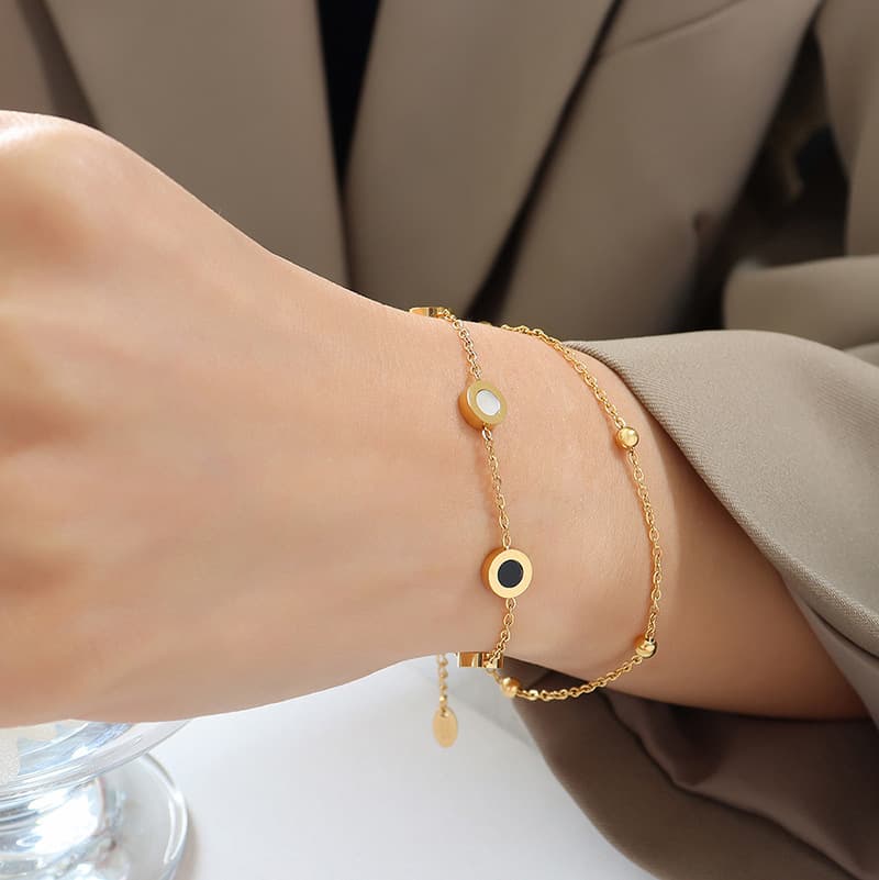 Two Tone Circle Bracelet - Image 5