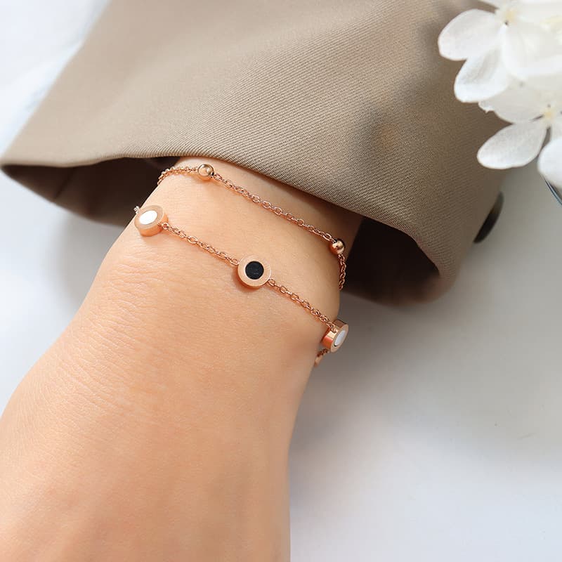 Two Tone Circle Bracelet - Image 1