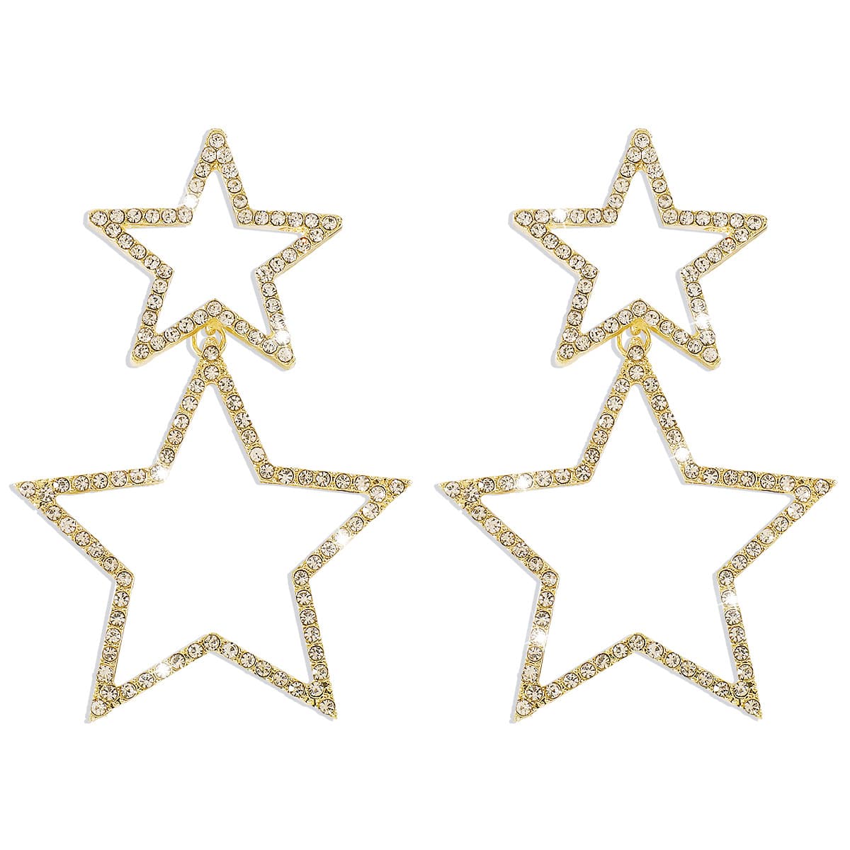 Rhinestone Star Double-layer Earrings - Image 3