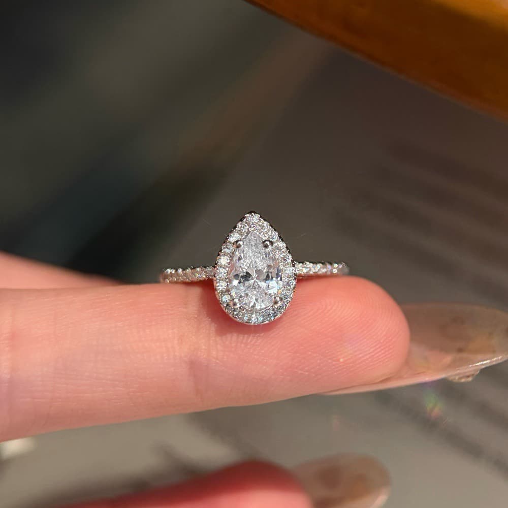 Teardrop Halo Ring  - Image 2