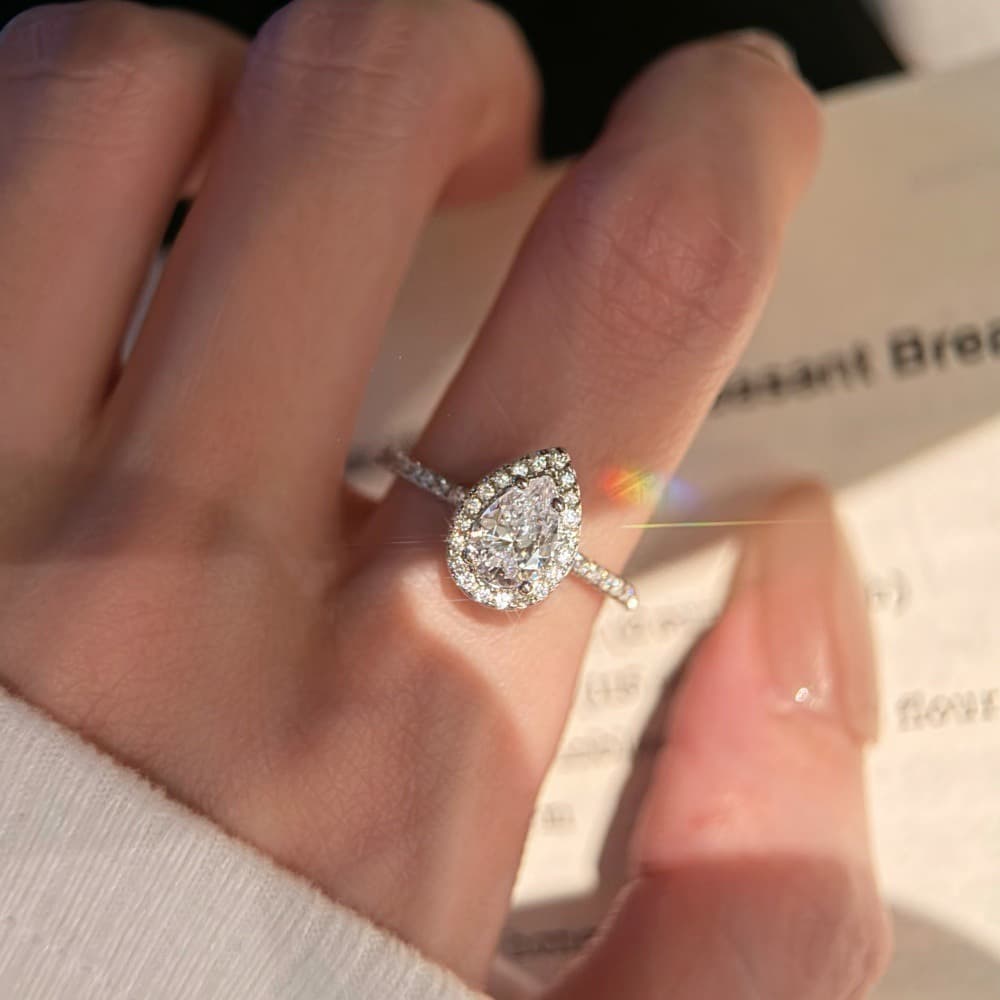 Teardrop Halo Ring  - Image 1